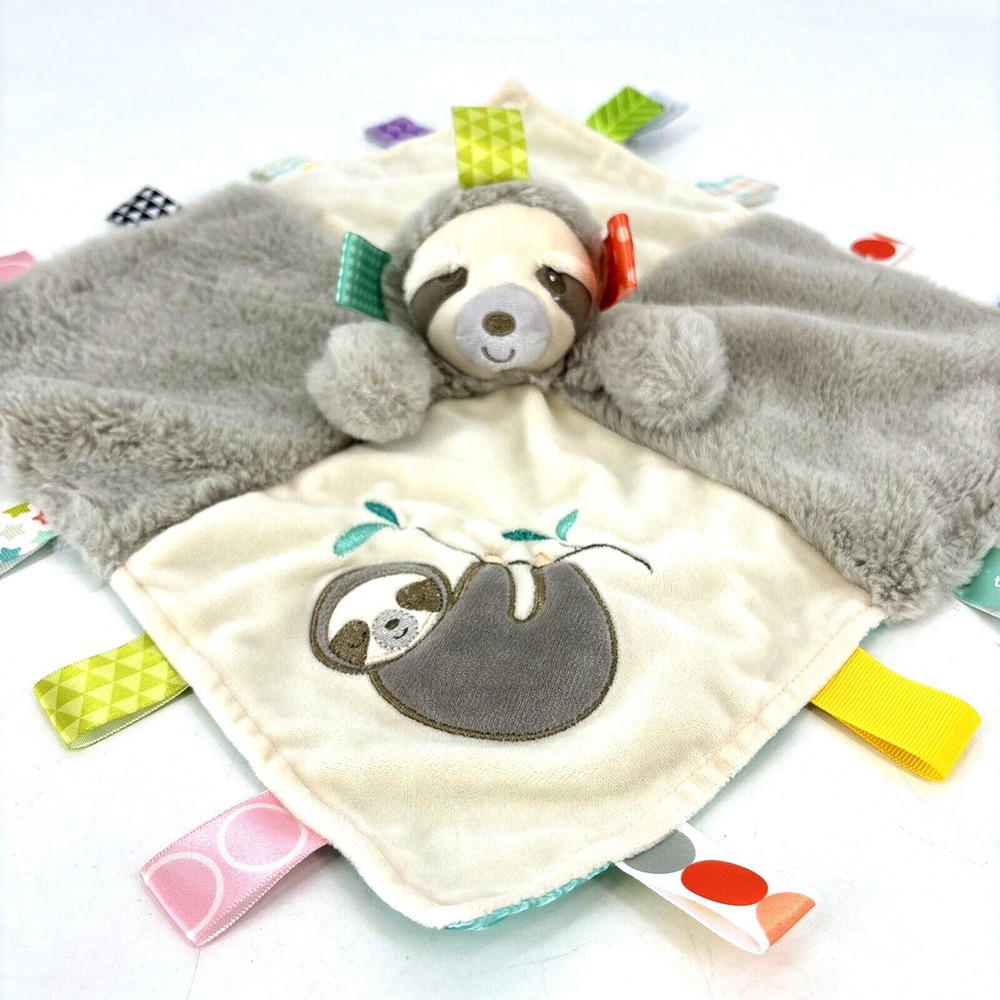 Mary Meyer Taggies Sensory Lovey Security Blanket Molasses Sloth Satin Back‎
